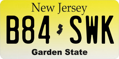 NJ license plate B84SWK