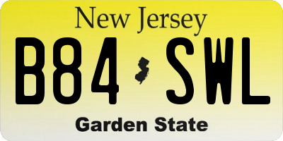 NJ license plate B84SWL