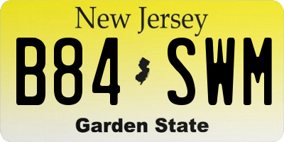 NJ license plate B84SWM