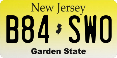 NJ license plate B84SWO
