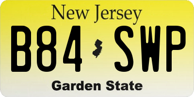 NJ license plate B84SWP