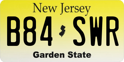 NJ license plate B84SWR