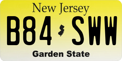 NJ license plate B84SWW