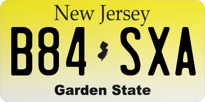 NJ license plate B84SXA