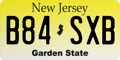 NJ license plate B84SXB
