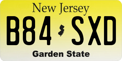 NJ license plate B84SXD