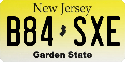 NJ license plate B84SXE