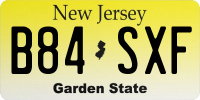 NJ license plate B84SXF