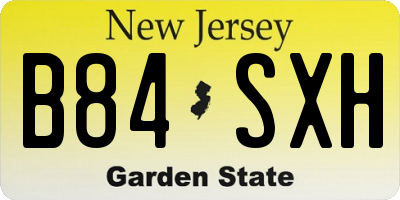 NJ license plate B84SXH