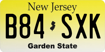 NJ license plate B84SXK