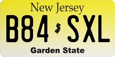 NJ license plate B84SXL