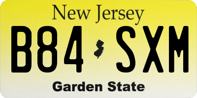 NJ license plate B84SXM