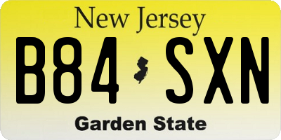 NJ license plate B84SXN
