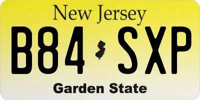 NJ license plate B84SXP