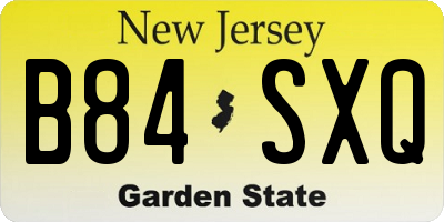 NJ license plate B84SXQ