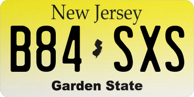 NJ license plate B84SXS