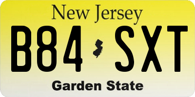 NJ license plate B84SXT