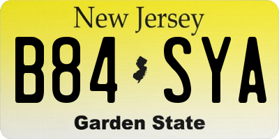 NJ license plate B84SYA