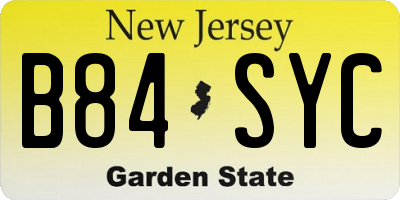 NJ license plate B84SYC
