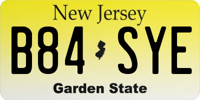 NJ license plate B84SYE