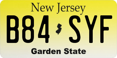 NJ license plate B84SYF