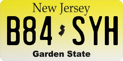 NJ license plate B84SYH
