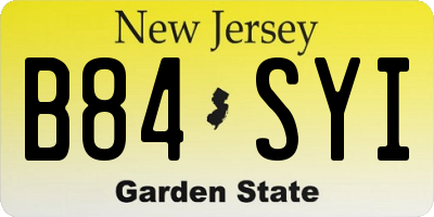 NJ license plate B84SYI