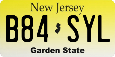 NJ license plate B84SYL