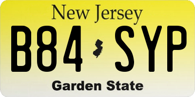 NJ license plate B84SYP