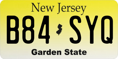 NJ license plate B84SYQ