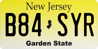 NJ license plate B84SYR