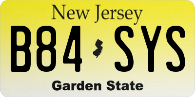 NJ license plate B84SYS
