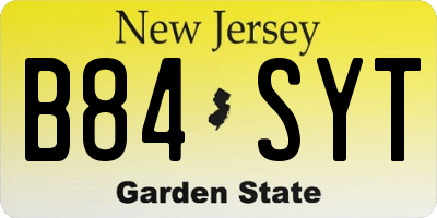 NJ license plate B84SYT