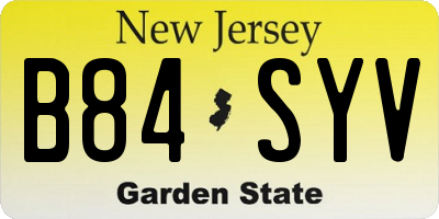 NJ license plate B84SYV