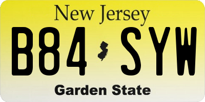 NJ license plate B84SYW