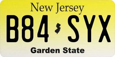 NJ license plate B84SYX