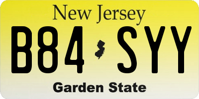 NJ license plate B84SYY