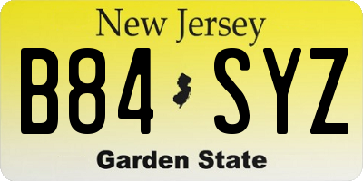NJ license plate B84SYZ
