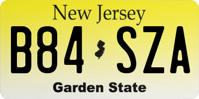 NJ license plate B84SZA