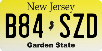 NJ license plate B84SZD