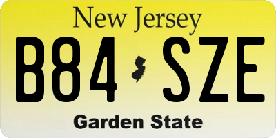 NJ license plate B84SZE
