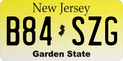 NJ license plate B84SZG