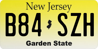 NJ license plate B84SZH