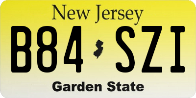 NJ license plate B84SZI