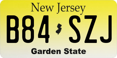 NJ license plate B84SZJ