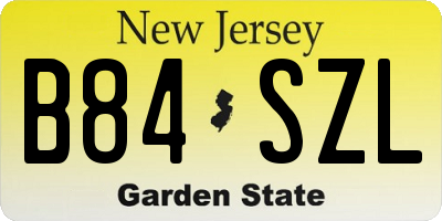 NJ license plate B84SZL