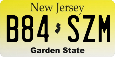 NJ license plate B84SZM