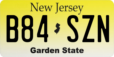 NJ license plate B84SZN