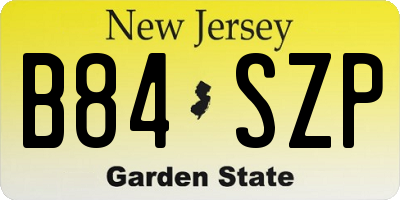 NJ license plate B84SZP