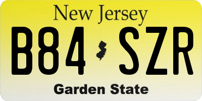 NJ license plate B84SZR